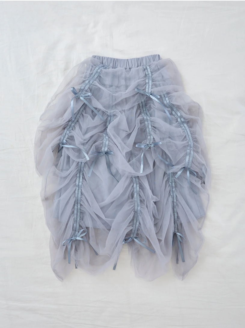 ”Ballerina” drawstring ribbon skirt (blue)