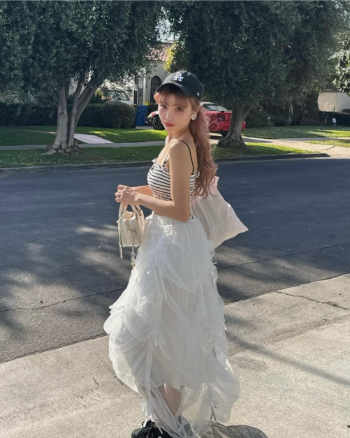 ”Ballerina” drawstring ribbon skirt (white)