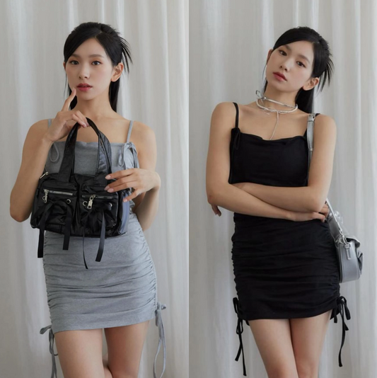 "drawstring" cup camisole one-piece (mini)