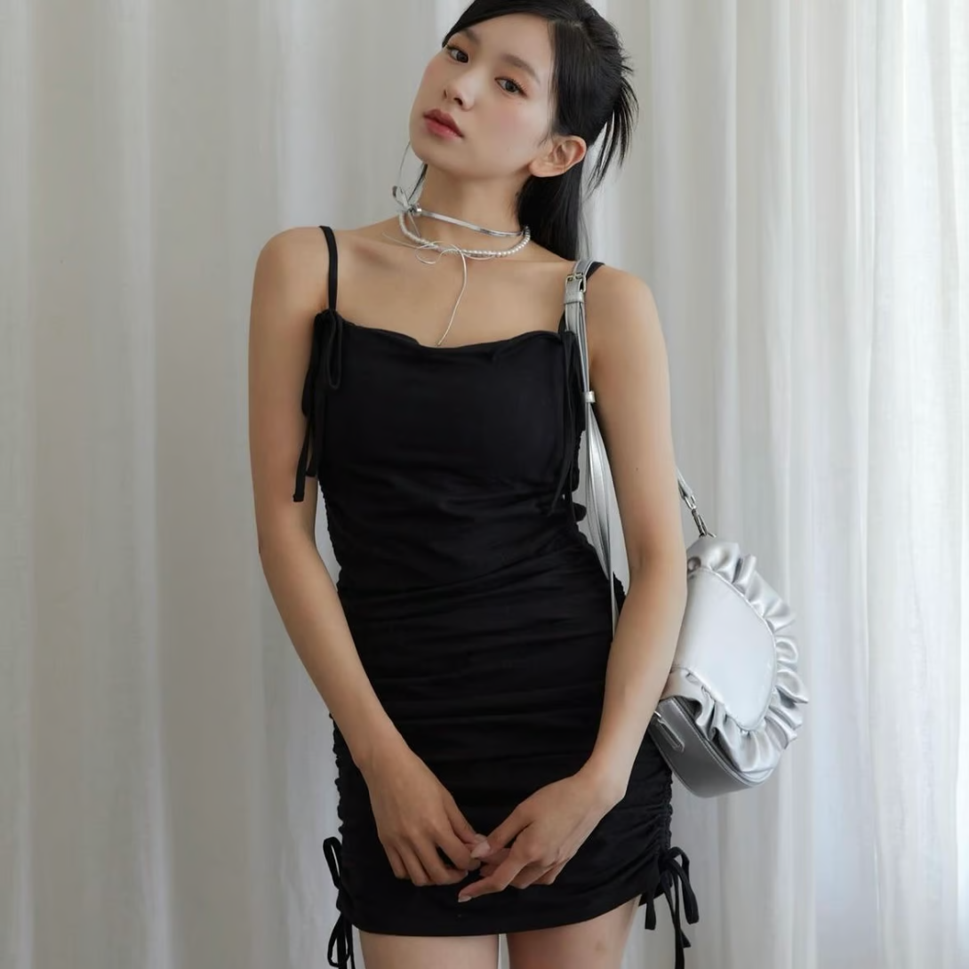 "drawstring" cup camisole one-piece (mini)