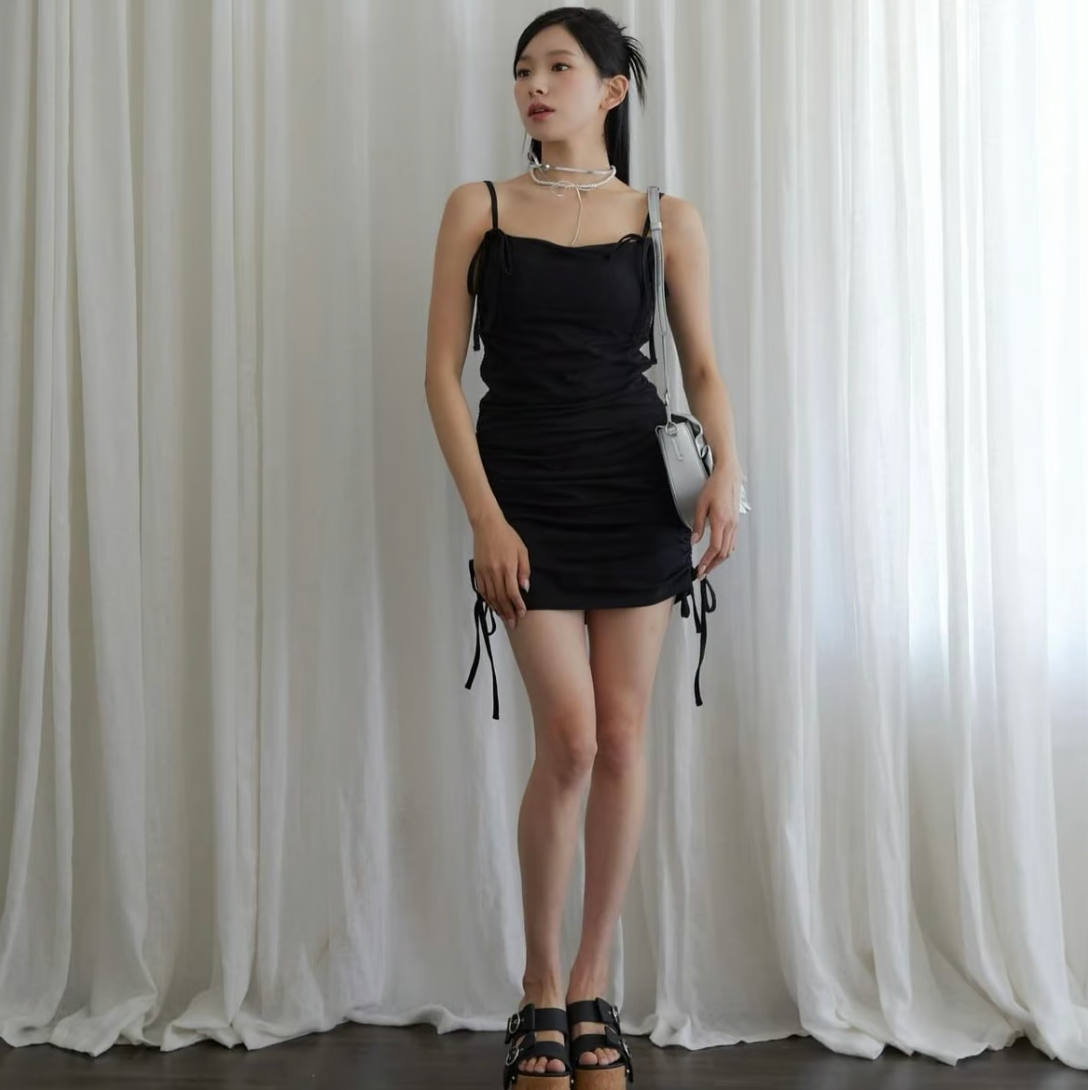 "drawstring" cup camisole one-piece (mini)