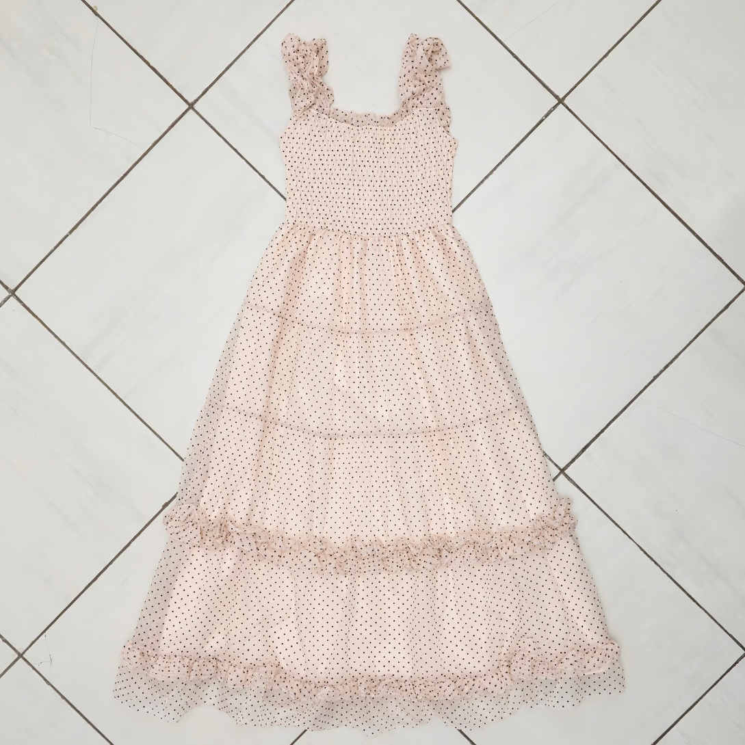 "Ballerina" dot tulle one-piece (pink beige)