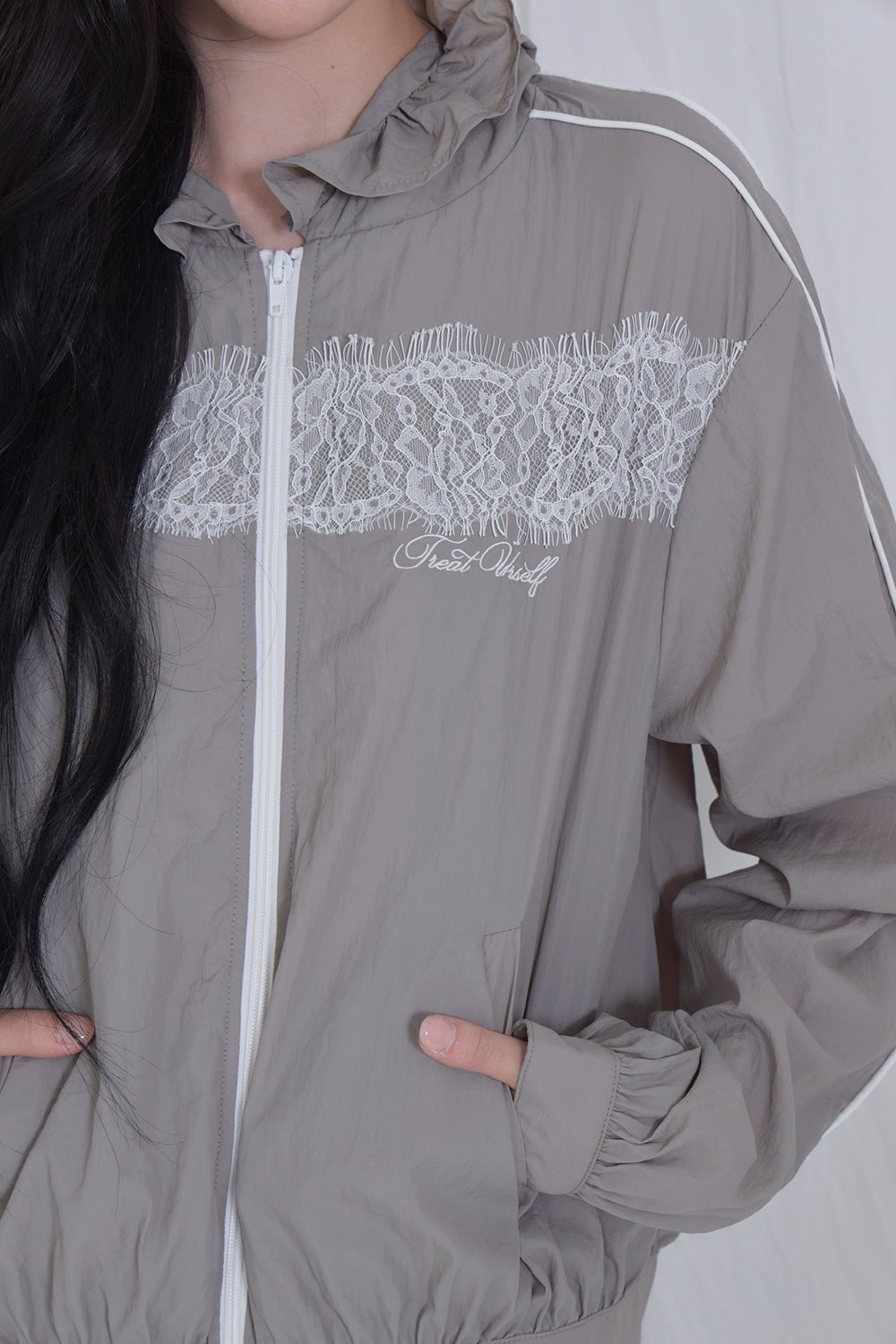 airy lace hoodie