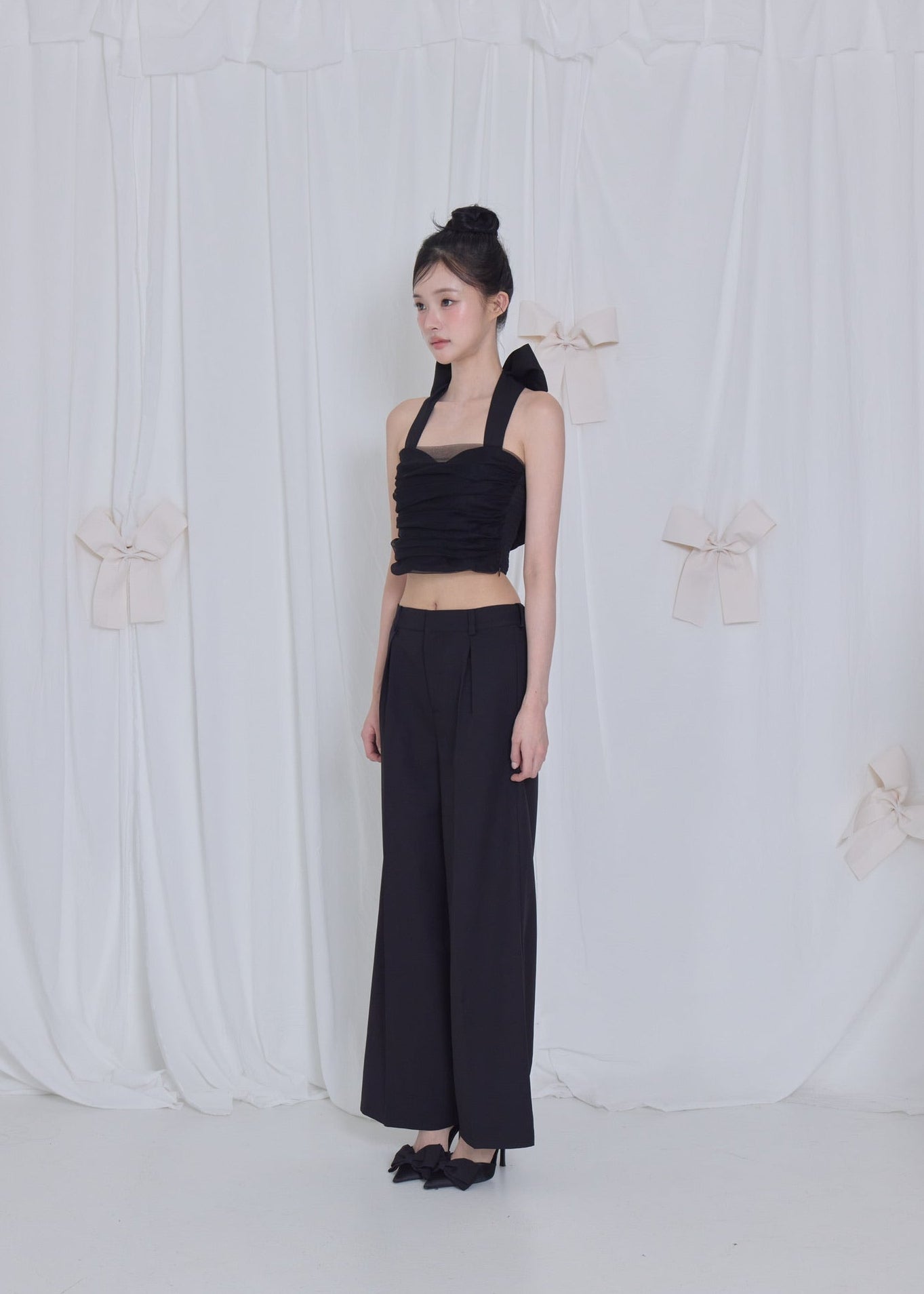 lace tag slacks wide pants