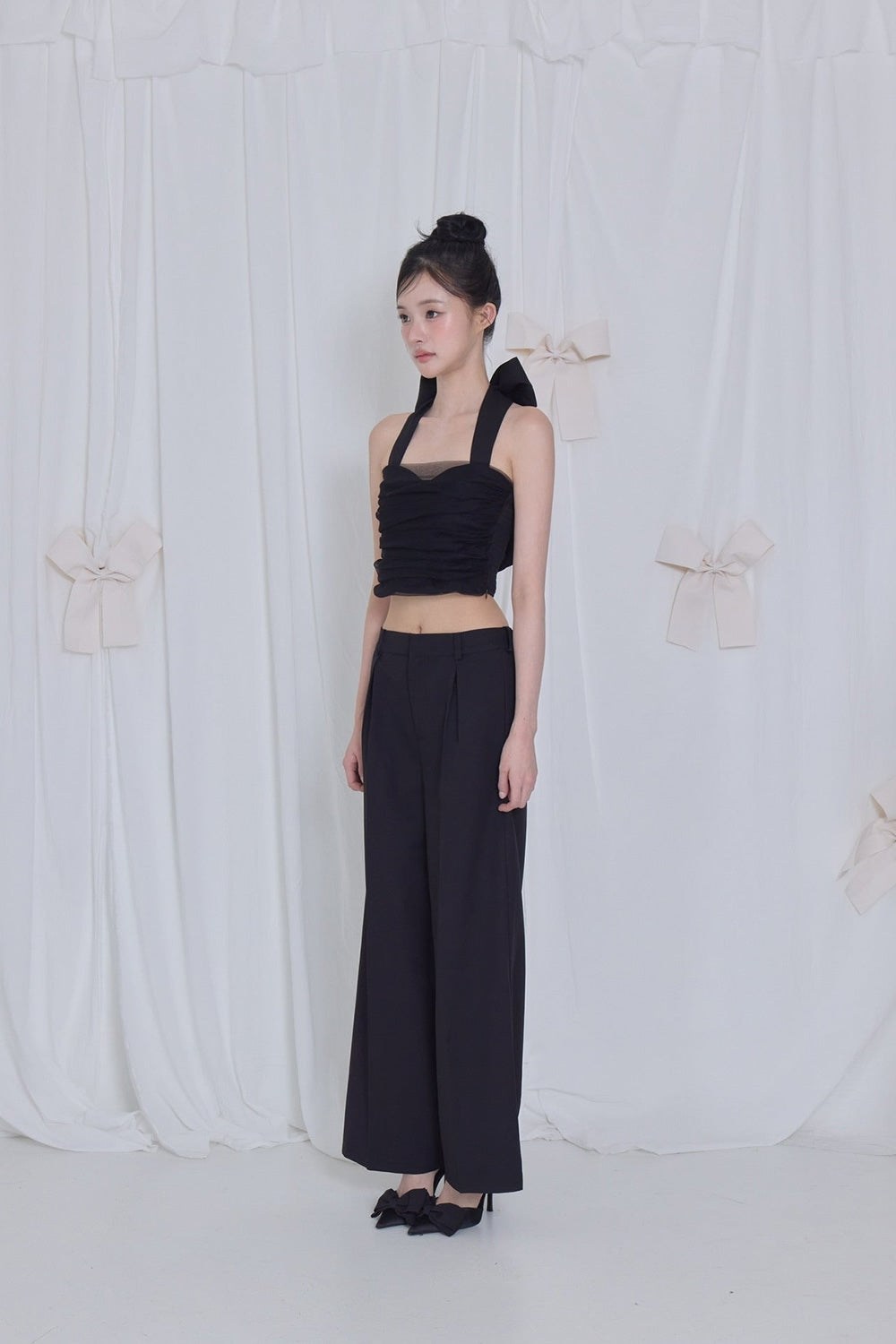 lace tag slacks wide pants