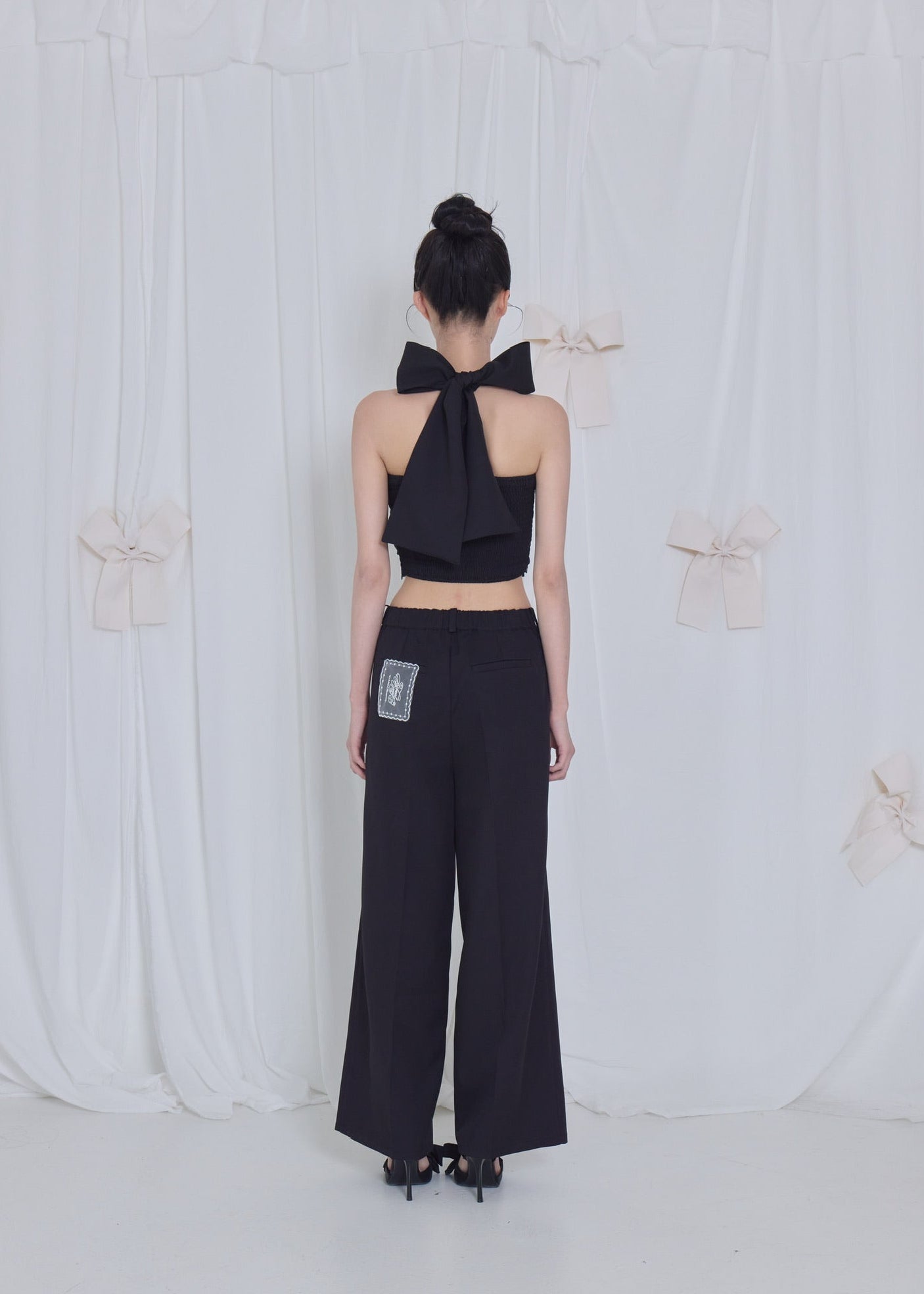 lace tag slacks wide pants