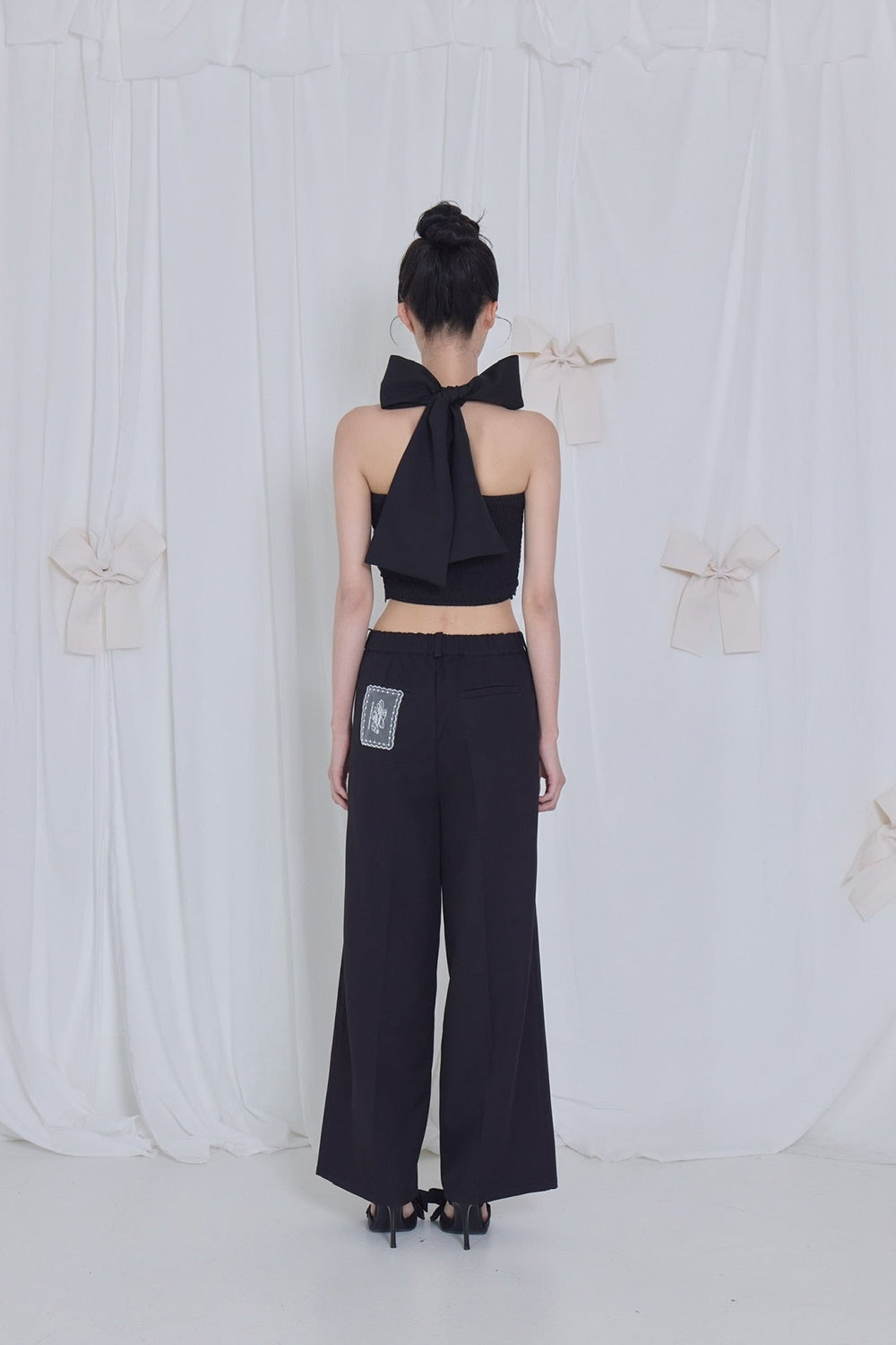 lace tag slacks wide pants