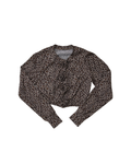 Leopard Rose flower motif knit cardigan