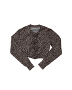 Leopard Rose flower motif knit cardigan
