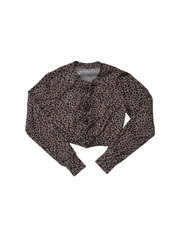 Leopard Rose flower motif knit cardigan