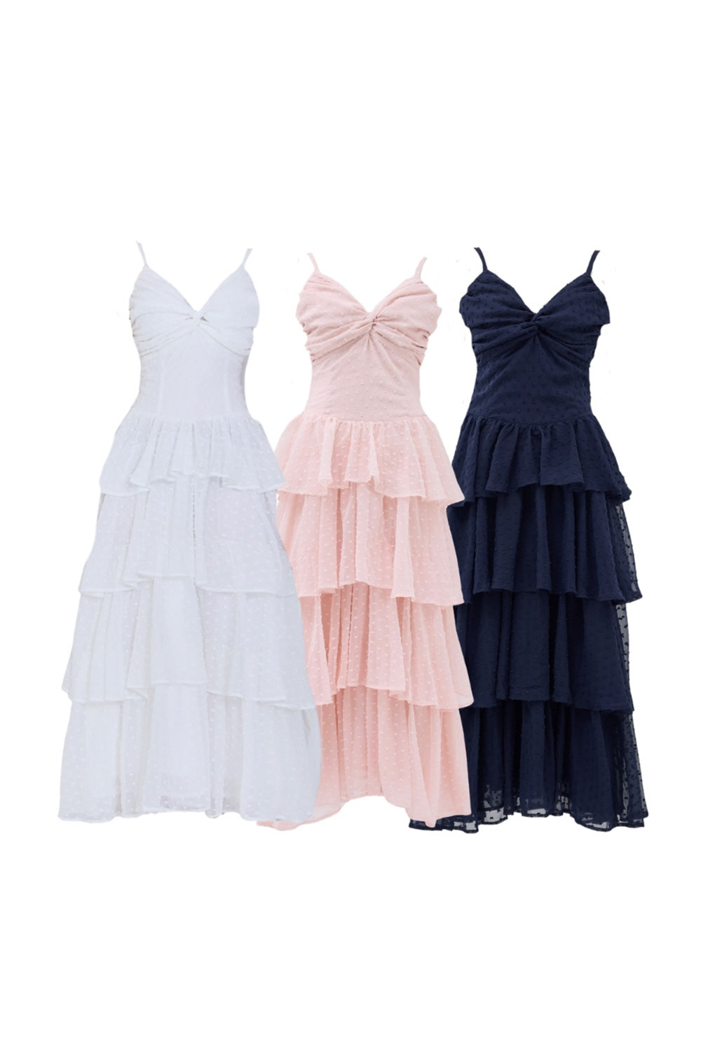 frill tiered cami long dress