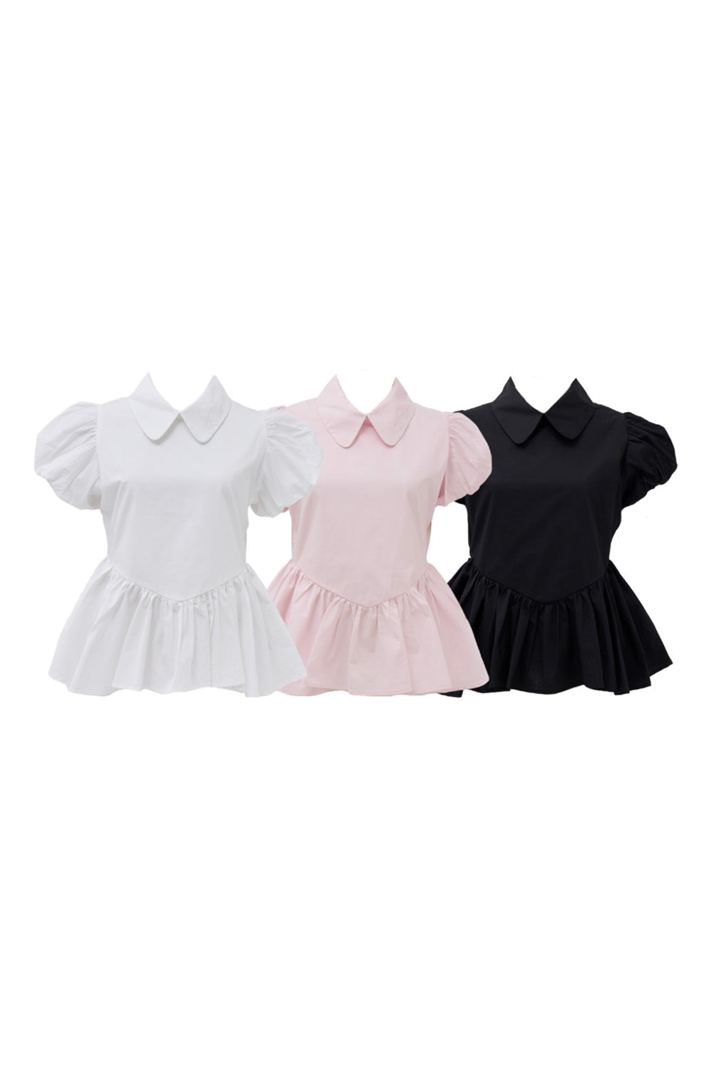 Petal sleeve peplum shirts