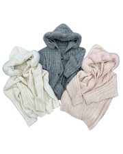 【予約販売】Bunny fur cable knit cardigan