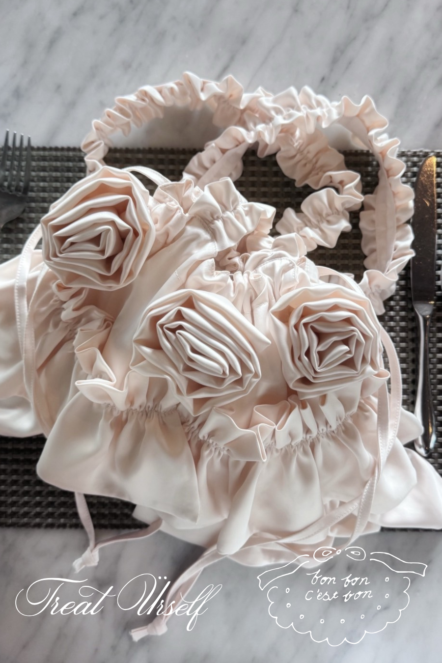 Rose cake satin bag